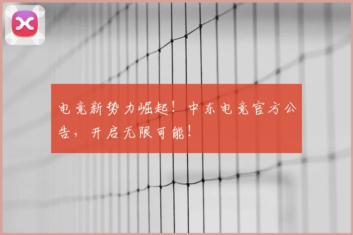 电竞新势力崛起！中东电竞官方公告，开启无限可能！
